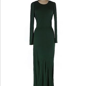 Dark Green Backless Maxi Dress